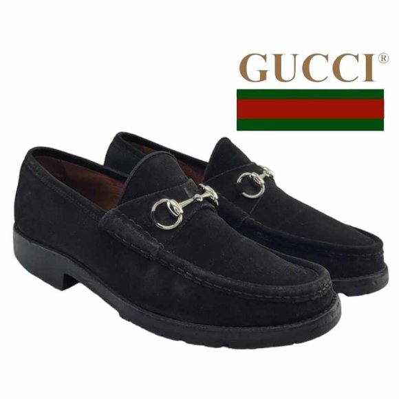Gucci Other - AUTHENTICATED GUCCI Horsebit 1953 Suede Loafers Men's Sz 8.5 D - Black